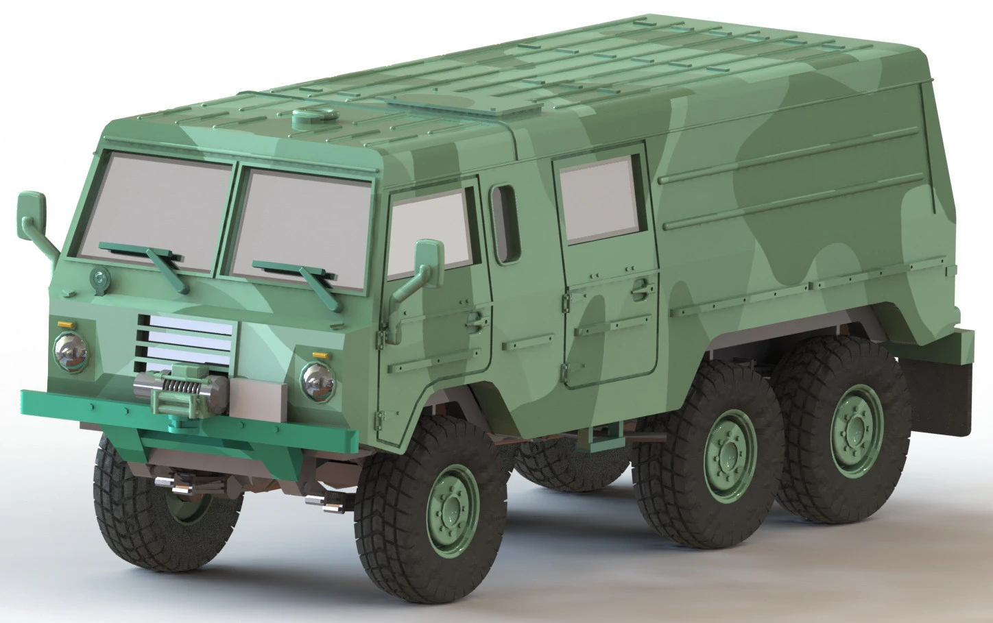 Volvo C304 closed 6x6 3D Print Model .c4d .max .obj .3ds .fbx .stl .blend