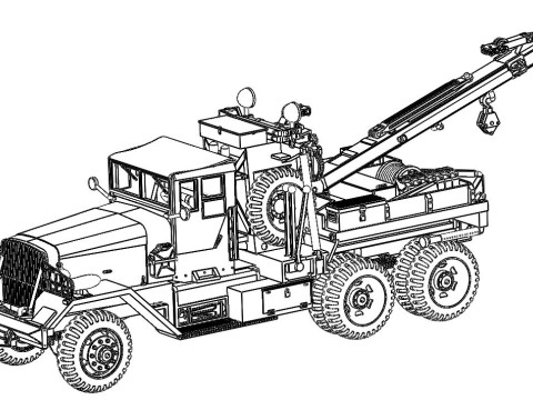 Ward-Lafrance-M1A1-American-6x6-Heavy-Wrecker 1-87 3D Print Model