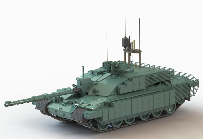 Challenger II E 1-87 Modello di stampa 3D .c4d .max .obj .3ds .fbx .stl .blend 