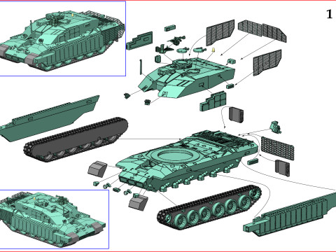 Challenger II E 1-87 Modello di stampa 3D