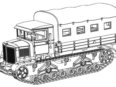 Russian Voroshilovec Tractor 1-87 3D 打印模型
