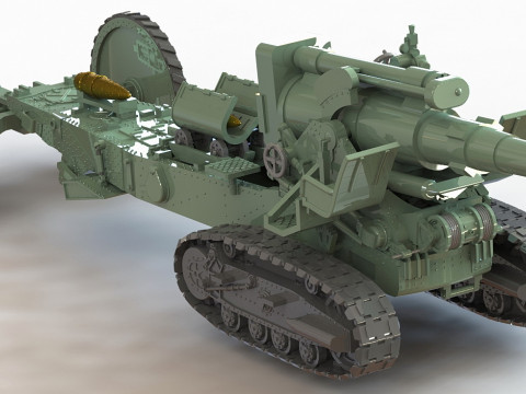 Soviet B-4 M1931 203mm Howitzer 1-87 Modello di stampa 3D