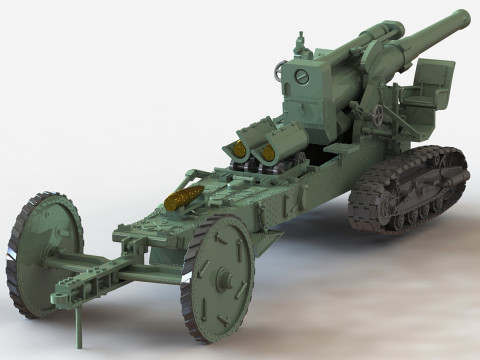 Soviet B-4 M1931 203mm Howitzer 1-87 Modello di stampa 3D