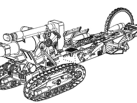Soviet B-4 M1931 203mm Howitzer 1-87 Modello di stampa 3D