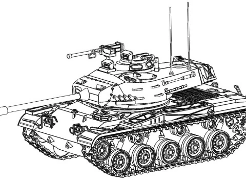 Tank M41 Walker Bulldog 1-87 3D Print Model