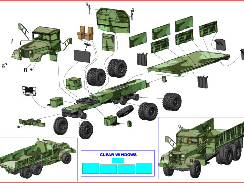 M328 Bridge Transporting Stake Truck 1-87 Modello di stampa 3D