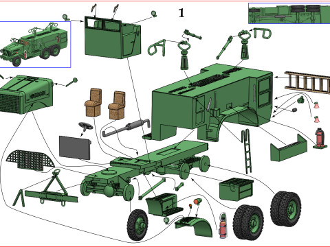 Brockway F666 Class 155 Fire Crash Truck Modelo de impresión 3D