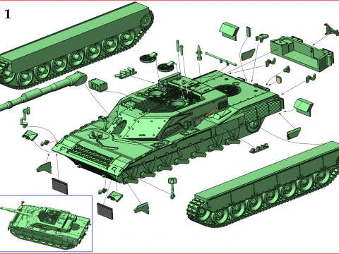 ItalianC1 Ariete MBT 3D Print Model