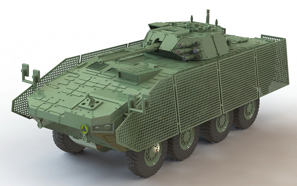 KTO ROSOMAK eight-wheeled armored fighting vehicle 3D Print Model .c4d .max .obj .3ds .fbx .stl .blend