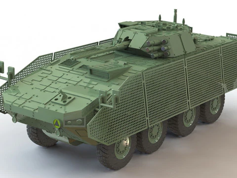 Vehículo de combate blindado de ocho ruedas KTO ROSOMAK Modelo de impresión 3D