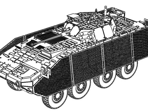 KTO ROSOMAK eight-wheeled armored fighting vehicle 3D प्रिंट मॉडल