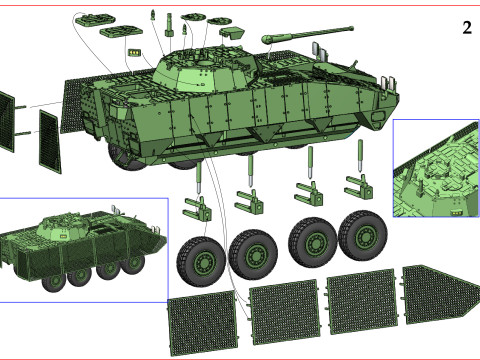 KTO ROSOMAK eight-wheeled armored fighting vehicle 3D प्रिंट मॉडल