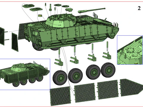 KTO ROSOMAK eight-wheeled armored fighting vehicle 3D Print Model