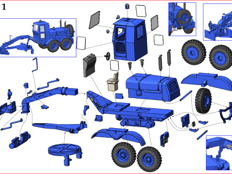 TDv 3805-003-12 Erdhobel Model Cetak 3D