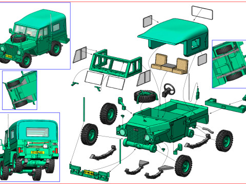 Land Rover Leightweight 3D 프린트 모델