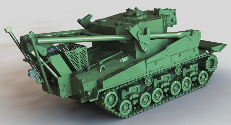Bergepanzer M74 Model do druku 3D .c4d .max .obj .3ds .fbx .stl .blend 