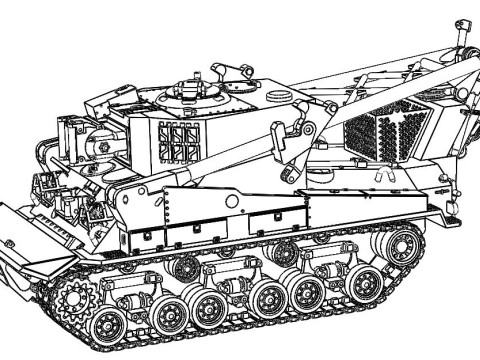 Bergepanzer M74 Model do druku 3D