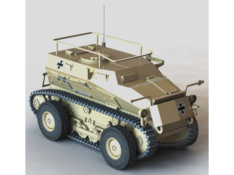 WWII German SdKfz254 Tracked Armoured Scout Car Modelo de Impressão 3D
