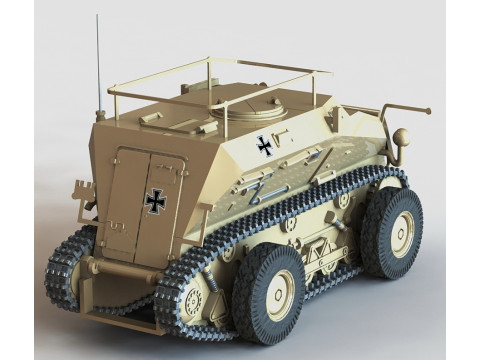 WWII German SdKfz254 Tracked Armoured Scout Car Modelo de Impressão 3D