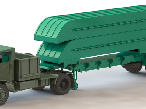 Semi remorgue porte-ponton 25t 1940-1945 Modelo de Impressão 3D