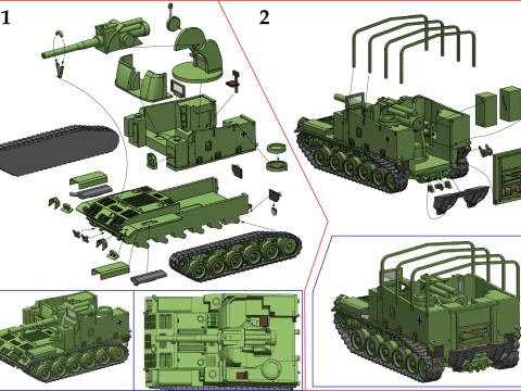 Tank M 44 3D Принт Модель