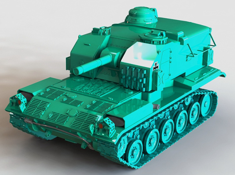 Tank M52 3D Print Model .c4d .max .obj .3ds .fbx .stl .blend 