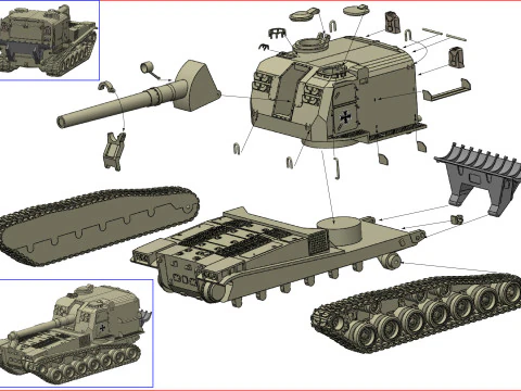 Tank M55 3D Print Model