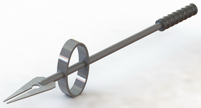 Gardening tool for extracting weeds with long roots like a dandelion Model 3D .c4d .max .obj .3ds .fbx .stl .blend 