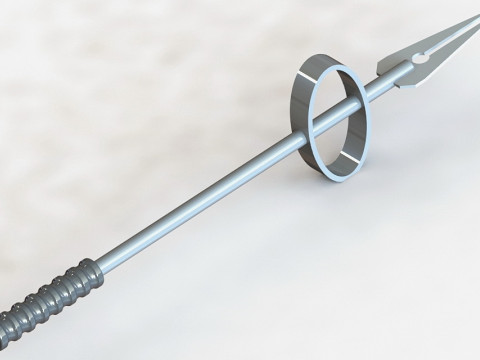 Gardening tool for extracting weeds with long roots like a dandelion Model 3D