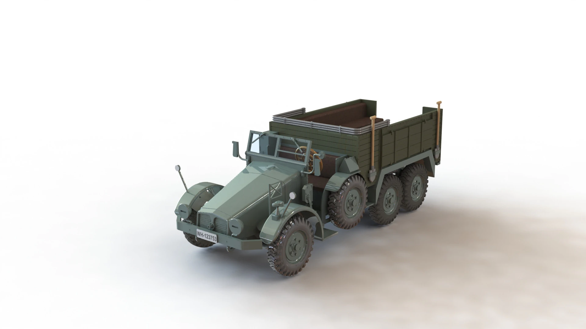Krupp L2H143 Kfz69 with Pak 36 ICM 72461 3D Model .c4d .max .obj .3ds .fbx .stl .blend 