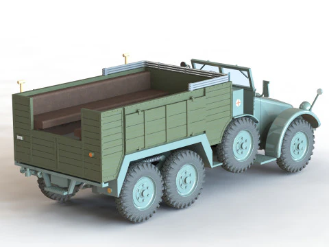 Krupp L2H143 Kfz69 with Pak 36 ICM 72461 3D Model