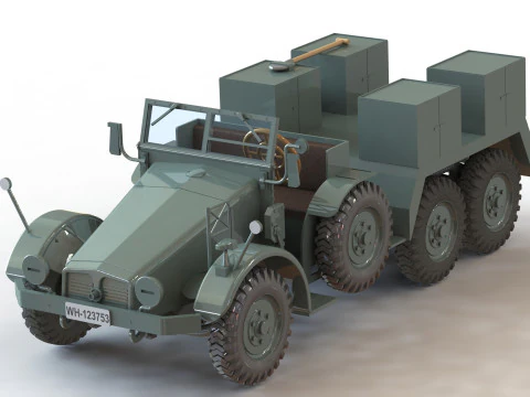 Krupp L2H143 Kfz69 with Pak 36 ICM 72461 3D Model