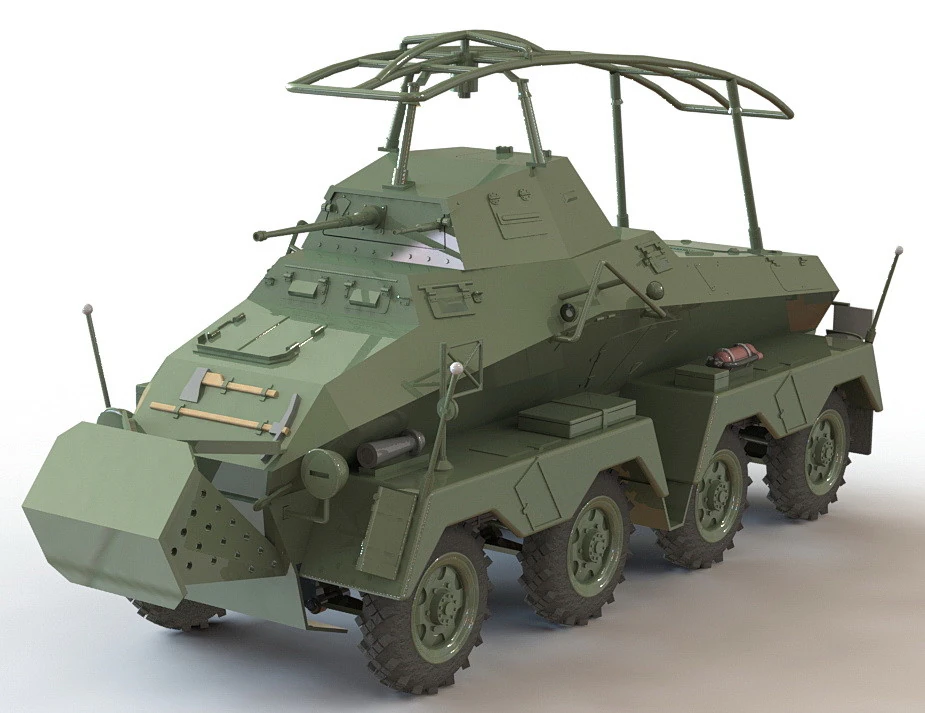 Sd Kfz 232 3D Model .c4d .max .obj .3ds .fbx .stl .blend 