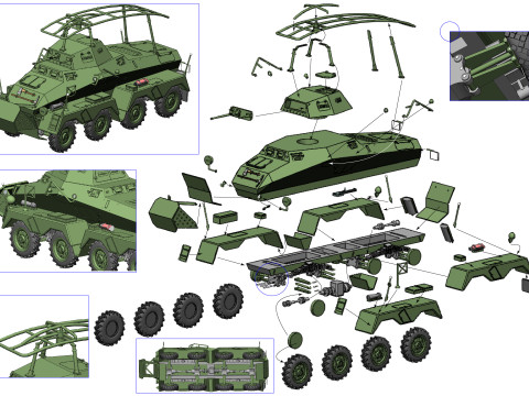 Sd Kfz 232 Modelo 3D