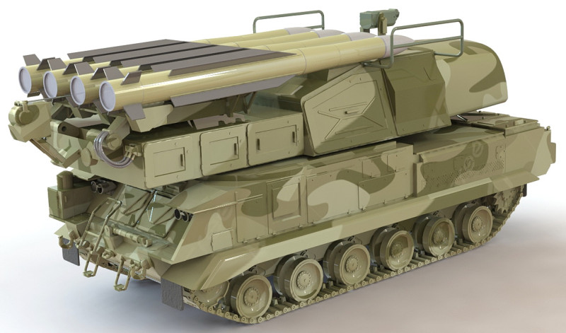 The 9A310 is a Soviet and Russian selfpropelled Buk 9K37 air defense missile launcher 3D Модель .c4d .max .obj .3ds .fbx .stl .blend 