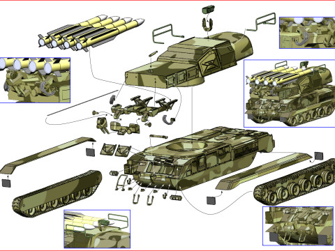 The 9A310 is a Soviet and Russian selfpropelled Buk 9K37 air defense missile launcher 3D Модель