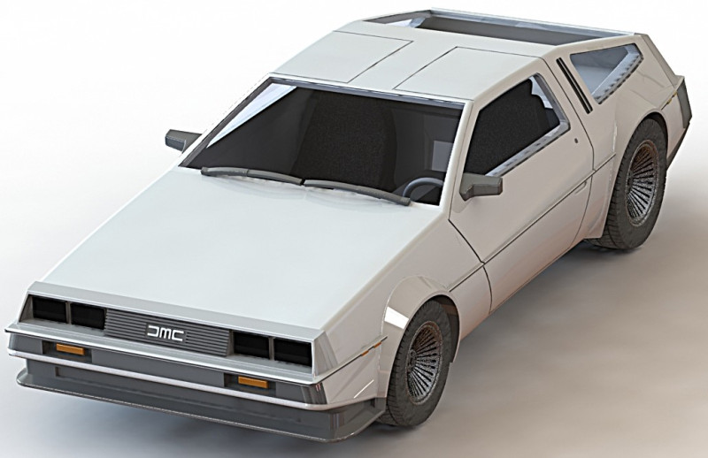Delorian DMC12 3Dモデル .c4d .max .obj .3ds .fbx .stl .blend 