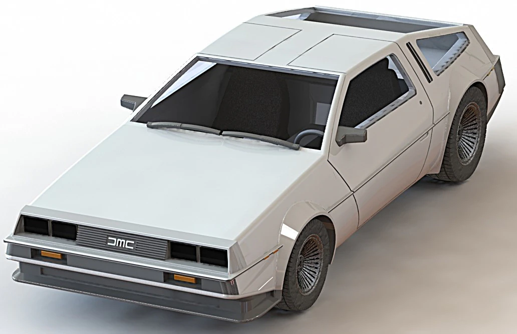 Delorian DMC12 3D Model .c4d .max .obj .3ds .fbx .stl .blend 