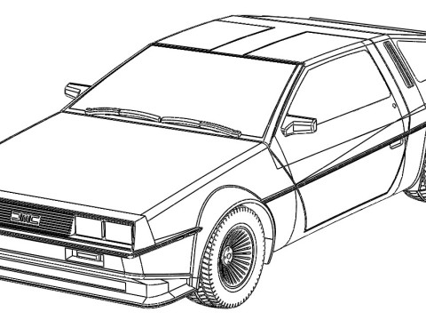 Delorian DMC12 3Dモデル