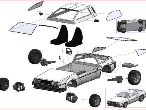 Delorian DMC12 3D Model