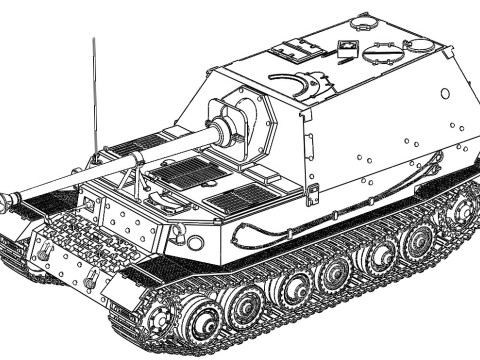 Tank Ferdinand Porsche Modelo 3D