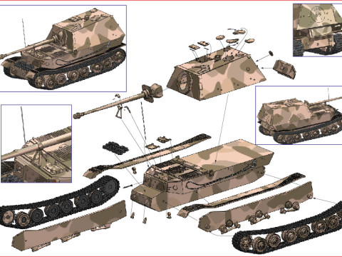 Tank Ferdinand Porsche Modelo 3D
