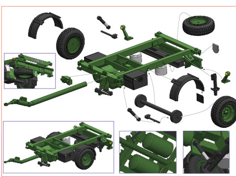 Schmitz SCB-RMG container chassis trailer 3D Modell