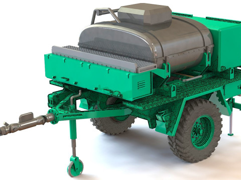 Drinking water tank trailer Modello 3D