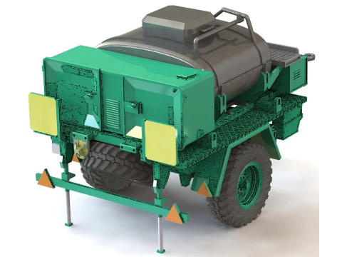 Drinking water tank trailer 3D Model