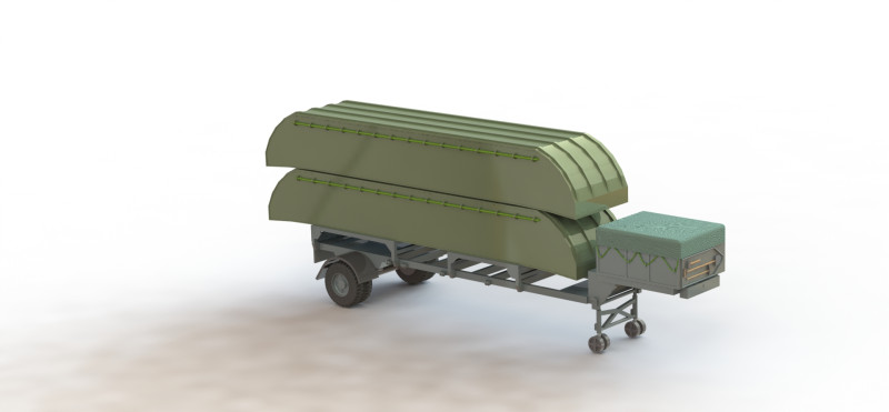10-ton pontoon on trailer 3D मॉडल .c4d .max .obj .3ds .fbx .stl .blend 
