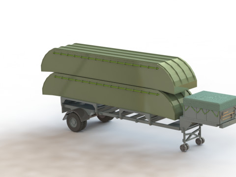 10-ton pontoon on trailer Model 3D
