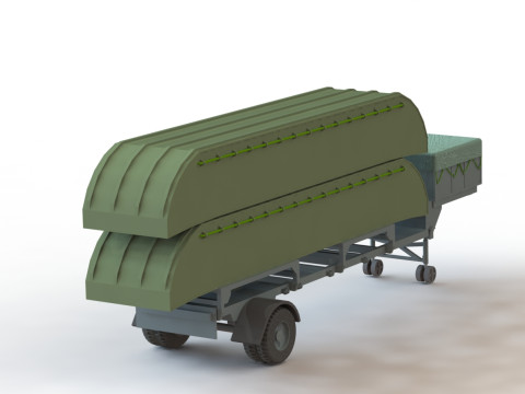 10-ton pontoon on trailer 3D मॉडल
