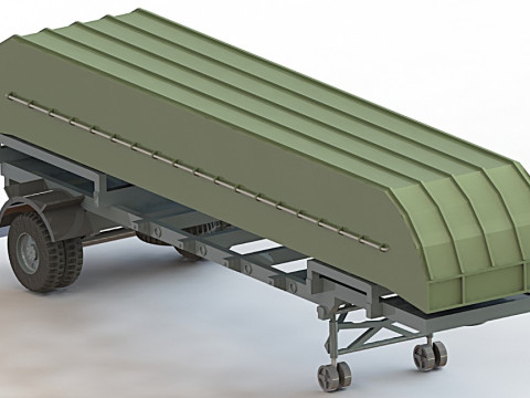 Pontão de 25 toneladas em reboque Modelo 3D