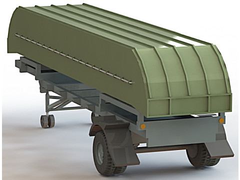 Pontão de 25 toneladas em reboque Modelo 3D